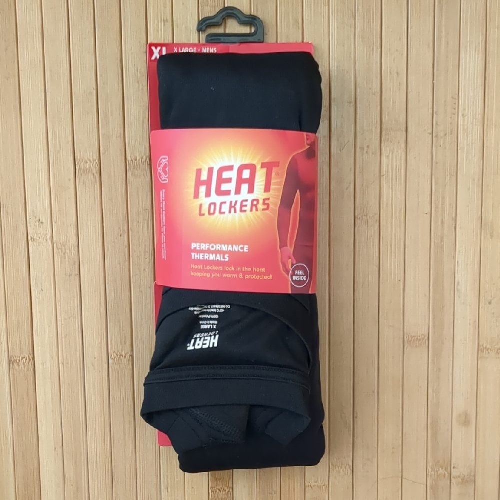 Mens Black Long Sleeve Long Underwear Shirt by Heat Lockers, Size XL, NEW